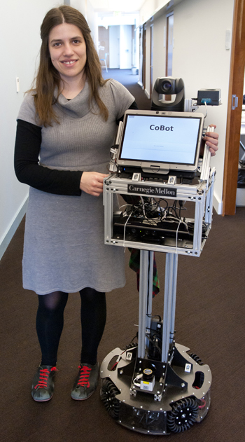 Susana Brandao with the CoBot robot